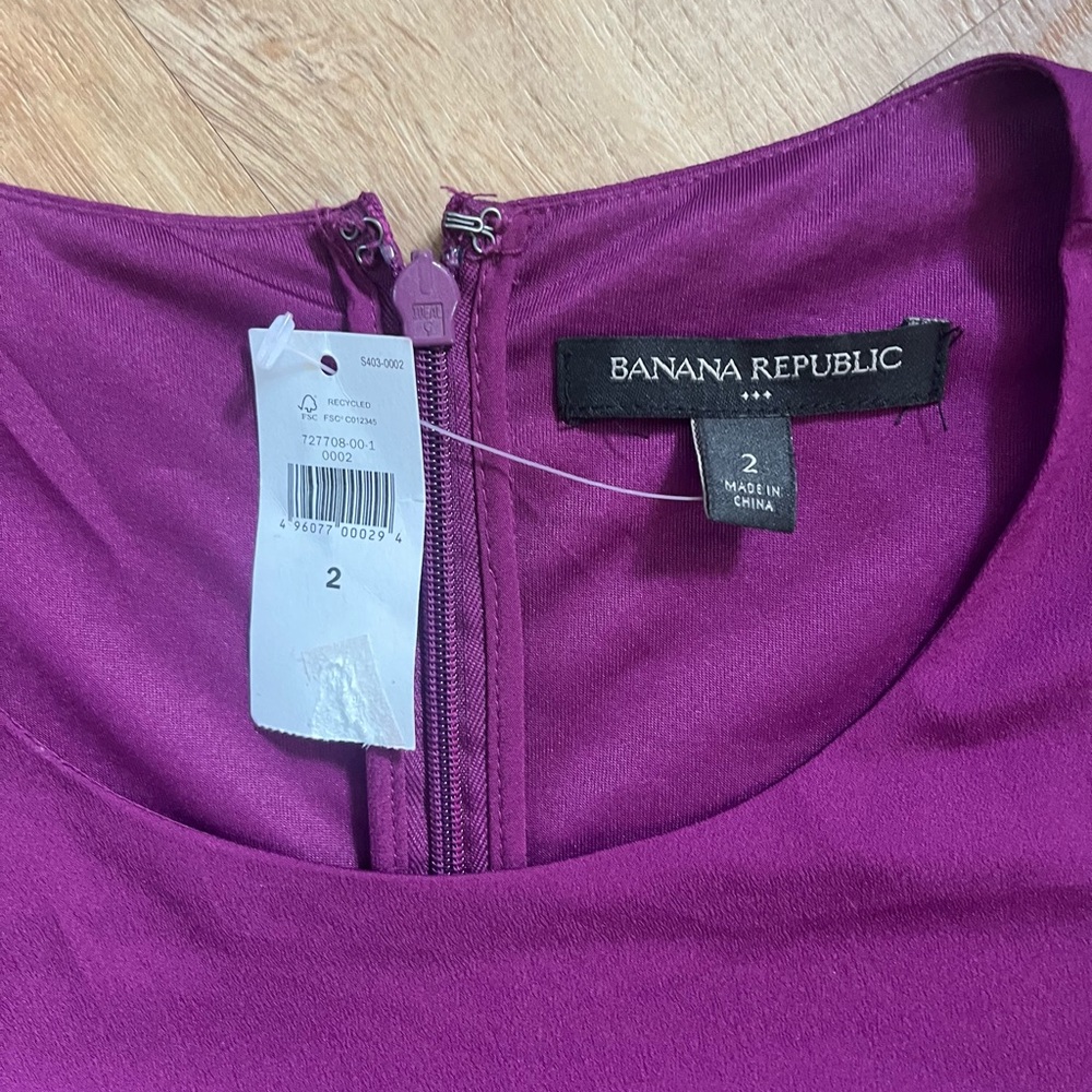 New With Tags - Banana Republic Purple and Black Dress - Picture 3 of 9